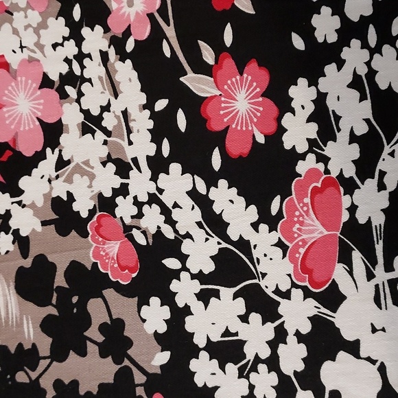 Vintage Retro Style Pink Multicolor Japanese Landscape Print A-Line Skirt Size L - Picture 6 of 9